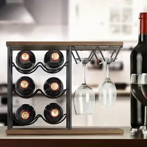 Creative Home Decor Tabletop Wine Rack Countertop Wine Rack With Glass Rack