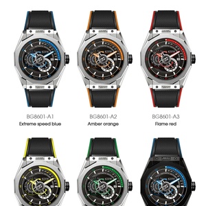 Montre mécanique automatique pour homme BG8601-A German King Speed Series, montre-bracelet de luxe tendance, bracelet en caoutchouc - Product Image 5
