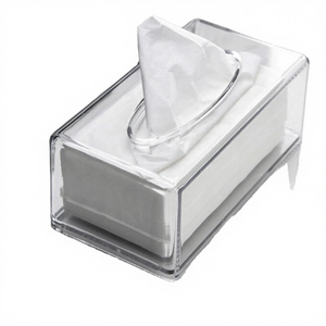 Caja de pañuelos de acrílico transparente portátil de diseño moderno, dispensador creativo de papel largo para el hogar y restaurantes, venta al por mayor - Product Image 3