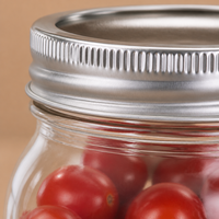 Pot en verre rond de 150 ml avec couvercle à vis en métal, transparent, pour le stockage alimentaire, la mise en conserve, la mise en conserve de cornichons, la préservation