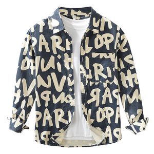 Chemise à manches longues en twill anti-rides pour homme, imprimé graffiti urbain, lettrage <span class=keywords><strong>Paris</strong></span>, respirante, en coton, style streetwear décontracté, OEM - Product Image 5