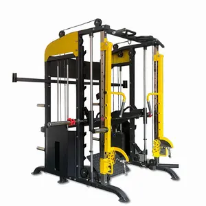 Commercial And Home Gym Equipment 4 In 1 Multi Functional 3d Smith Machine Cable Crossover Trainer Power Rack