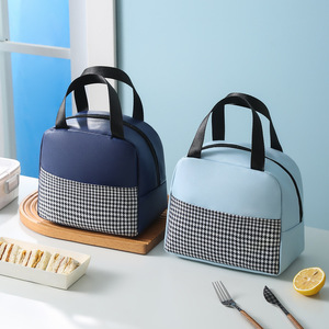 Bolsa térmica para el almuerzo con diseño de pata de gallo, de cuero PU, impermeable, para pícnic y uso diario - Product Image 1