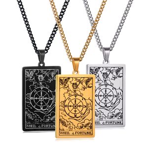 Vintage 22 cartas de <span class=keywords><strong>Tarot</strong></span> collar de acero inoxidable astrología adivinación amuleto mágico colgantes Collar para Mujeres Hombres joyería regalos - Product Image 6