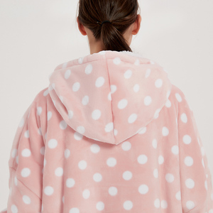 Kids Winter Sherpa <strong>Oversize</strong> Flannel <strong>Hoodie</strong> <strong>Blankets</strong> 100% Polyester Knitted with Solid Festival Pattern Wearable <strong>Hoodie</strong> for Kids - Product Image 5