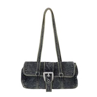 Nouveau sac à bandoulière en jean vintage pour femme, sac minimaliste polyvalent à porter sous le bras, sac bandoulière grande capacité pour les trajets quotidiens