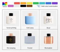 Diffuseur de parfum d'ambiance en verre ambré brun avec bouchon en liège, flacons vides de 50 ml, 100 ml, 200 ml
