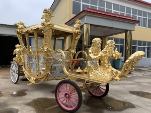 Calèche royale de luxe dorée classique pour mariage/visite touristique, fabricant Zhenda Electric Xuchang, à vendre - Product Image 5