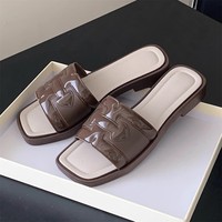 XIXITIAO Sandales plates pour femme, style carton, tendance western, de luxe