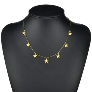 Collana da donna in acciaio inossidabile placcato oro 18K Infinite piccole stelle per occasioni regalo 2022 - Product Image 4