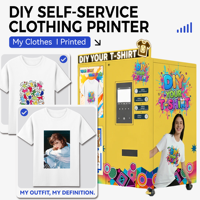 Distributeur automatique de vêtements avec fonction d'impression de t-shirts, imprimante UV DTF pour centre commercial, vêtements personnalisés en libre-service
