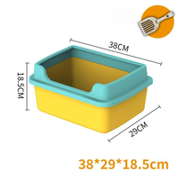 Bac à litière pour chat pliable semi-fermé en plastique portable, grande capacité, bac à litière pour chat d'extérieur adapté aux animaux de compagnie de grande taille