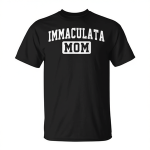 T-shirt Immaculata Mom da donna, nera, a maniche corte, girocollo, regalo per la famiglia - Product Image 2