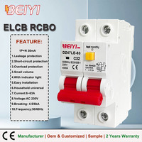 Dispositivo de Corriente Residual CE AC, ELCB, RCD, RCCB, Interruptor Diferencial Tipo 2P 230V 6KA 63A 10mA 30mA 100mA 300mA RCBO