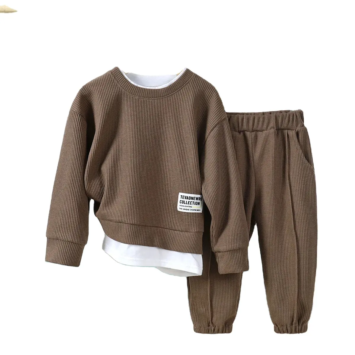 2023 Fashion Kids Wear Spring Pullover Hoodies and Trousers 2pcs Cotton Teenagers Boys Pants Clothing Sets kids sweater set