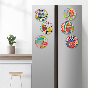 Owl Design Round Ceramic <strong>Fridge</strong> <strong>Magnet</strong> UV Print <strong>Customize</strong> <strong>Fridge</strong> <strong>Magnet</strong> Blank Sublimation Ceramic <strong>Fridge</strong> <strong>Magnet</strong> - Product Image 2
