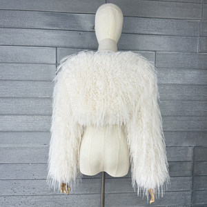 Premium White Curly Mongolian Lamb <strong>Fur</strong> Shrug Women 100% Real Tibetan Sheep <strong>Fur</strong> <strong>Bolero</strong> Genuine Tan Sheep <strong>Fur</strong> Short <strong>Jacket</strong> - Product Image 6