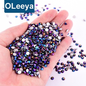 Oleeya Venta al por mayor de fábrica Nuevos colores rosa fucsia y azul cielo SS4-SS30 Cristales de diamantes de imitación sin termofijación con parte trasera plana - Product Image 2