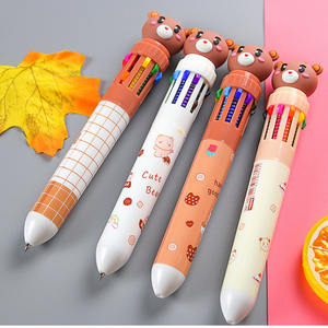 Nhiều màu nhựa bóng bút Báo Chí bút phim hoạt hình gấu 10 màu bóng điểm bút dễ thương văn phòng phẩm sinh viên viết công cụ - Product Image 5