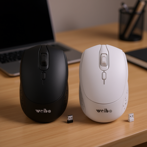 Weibo RF-6400 2.4Ghz Wireless <b>Mouse</b> Black White USB Receiver Included - Product Image 3