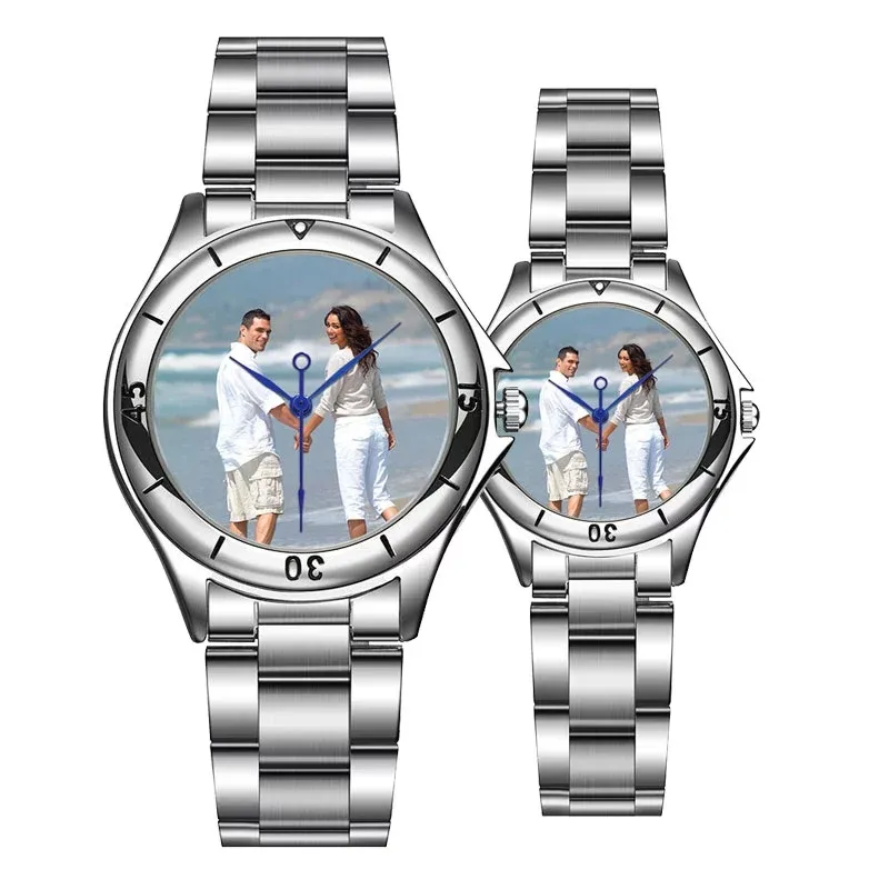 Montre avec Logo personnalisé pour hommes et femmes, impression cadran de montre, cadeau Unique à faire soi-même, pour les amoureux