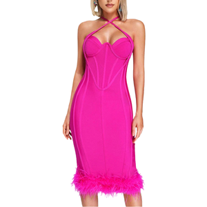 Abito Estivo Sexy ed Elegante con Spalline Sottili, Vestito <span class=keywords><strong>da</strong></span> <span class=keywords><strong>Sera</strong></span> <span class=keywords><strong>Midi</strong></span> Senza Maniche Personalizzato per Donna - Product Image 5