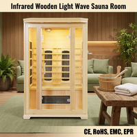 Sauna intérieur en bois Sauna sec à ozone infrarouge 2 personnes Spectre complet Thérapie par la lumière rouge Salle de sauna intérieur infrarouge