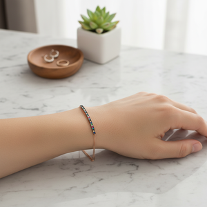 กำไลข้อมือสีรุ้งบางผสม CZ ดีไซน์ทำด้วยมือสไตล์ตุรกีสร้อยข้อมือทรงเรขาคณิตประดับอัญมณี925เงินสเตอร์ลิง - Product Image 3