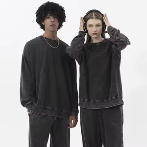 เสื้อคลุมคอวี CL350S สำหรับขายส่ง ผลิตจากผ้าฝ้าย 100% หนัก 350GSM กระเป๋าขนาดใหญ่ ปักลาย ผ้าเฟรนช์เทอร์รี่ ซักแบบแอซิดวอช ระบายอากาศได้ดี - Product Image 2