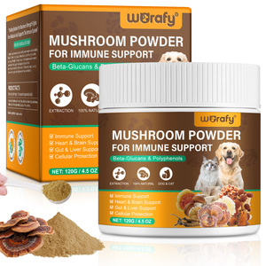 Bán Buôn Nhãn Hiệu Riêng Pet Hỗ Trợ Miễn Phí Hữu Cơ Tự Nhiên Chaga Linh Chi Sư Tử Mane Thổ Nhĩ Kỳ Đuôi Nấm Bột Cho Chó Và Mèo - Product Image 1