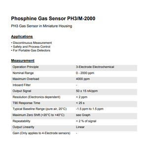 เซ็นเซอร์ตรวจจับก๊าซฟอสฟีน Membrapor PH3/M-2000 ความแม่นยำสูงด้วยระบบไฟฟ้าเคมีสำหรับการตรวจจับก๊าซพิษ - Product Image 1
