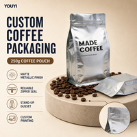 Sacs d'emballage plastique personnalisés, sacs à café avec logo personnalisé, pochettes à valve en aluminium pour torréfacteurs de café