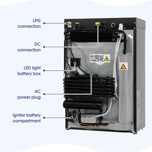 Petit réfrigérateur à gaz 3 voies avec refroidissement par absorption pour l'extérieur, l'hôtel, la voiture - Product Image 3