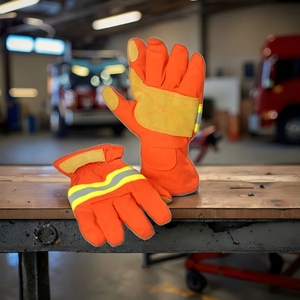 Combinaisons de pompier imperméables avec gants ignifuges en Nomex, cuir de vache et aramide, équipement de sécurité incendie - Product Image 6