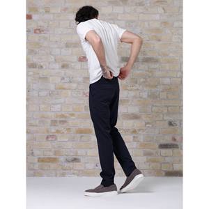 Pantalon chino droit pour homme, bleu foncé, décontracté, taille élastique, pour l'automne et l'hiver - Product Image 5