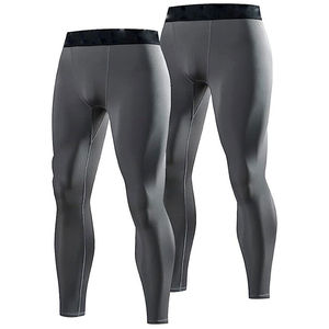 Leggings de compression pour hommes en gros OEM – Collants de yoga et de course à taille élastique, séchage rapide, respirants, antibactériens, personnalisables - Product Image 6