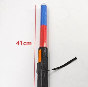 41cm多機能交通警棒 赤と青のセキュリティ警棒 警告交通杖 スピーカー付き - Product Image 2