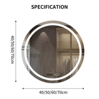 Export 5mm HD Copper-Free Eco-Friendly Silver Mirror IP44 Waterproof Explosion-Proof Frameless Round Backlit LED Bathroom Mirror