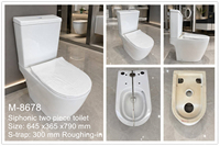 WC en céramique deux pièces à chasse siphonique puissante, siphon en S, équipement sanitaire de salle de bain, prix direct usine