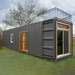 Casa pequeña de lujo prefabricada con estructura de acero amueblada, casa modular de diseño moderno prefabricada, casa contenedor de envío modificada