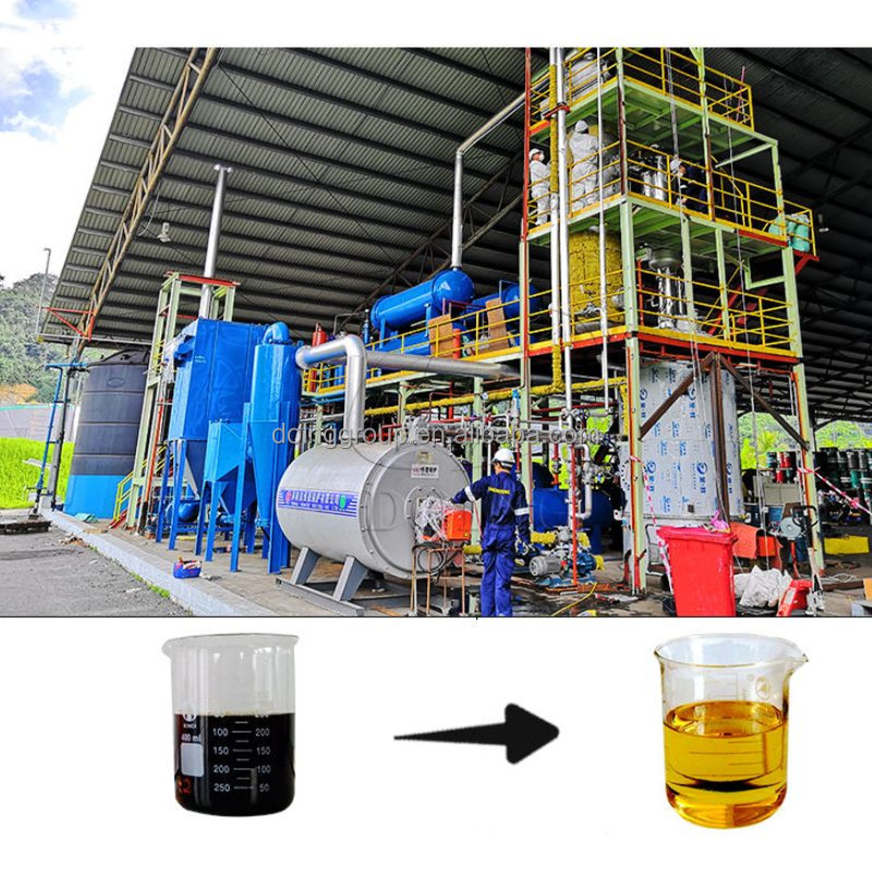 1-14TPD refinación de aceite de motor usado para máquina de reciclaje de aceite residual diésel purificador de aceite en Indonesia