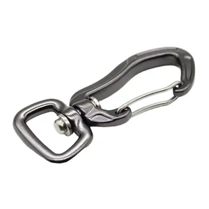 Wholesale 7075 Aviation Aluminum Swivel Locking Carabiner Snap Hook Keychain Keyring For Dog Leash