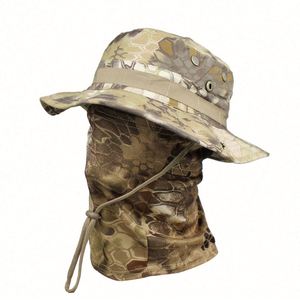 หมวกบักเก็ตลายพรางแบบมีรูเดียวพร้อมบาลาคลาวา ขายส่ง มีสินค้าในสต็อก หมวกตกปลาแบบปรับได้ - Product Image 6