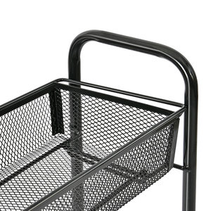 Hộ gia đình <span class=keywords><strong>3</strong></span> <span class=keywords><strong>Tier</strong></span> phòng tắm tiện ích xe đẩy kim loại lưới mỏng cán lưu trữ giỏ hàng giá với bánh xe cho những nơi hẹp - Product Image 4