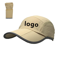 Gorra de Béisbol Unisex con Logotipo, Impermeable, de 5 Paneles, 100% Poliéster Oxford, Corona Suave de Velour, Cierre de Hebilla Metálica, Ligera y Transpirable
