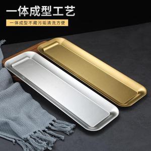 Korean Style Stainless Steel Rectangular <b>Tray</b> 304 Grade Unbreakable For Hotel Meals <b>Snack</b> Dessert Sushi Barbecue - Product Image 3