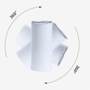 15oz White Sublimation Blank Straight Skinny Tumbler with Lids and Straw - Product Image 4