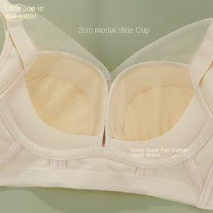 Soutien-gorge push-up floral sans armatures en modal pour <span class=keywords><strong>femme</strong></span>, petite taille, effet push-up, dentelle, maille respirante, sexy, contrôle de la graisse sous les aisselles, réglable - Product Image 4