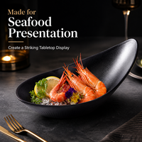 Plat à pieds en mélamine noire aux caractéristiques chinoises, 26,6 cm, incassable, qualité alimentaire, pour restaurants et hôtels