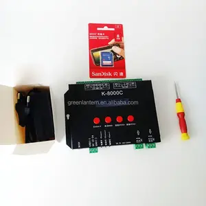 K-8000C Dapat Diprogram Pengendali Addressable SK6812 1603 Lampu LED Penuh Warna DMX 512 SPI Controller Dilengkapi dengan Fungsi Coding